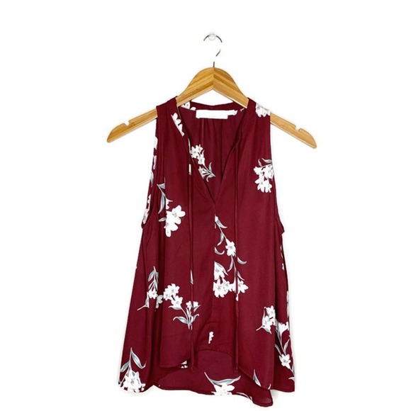 ASTR Sleeveless Floral Tie Neck Blouse Size XS - Picture 1 of 5